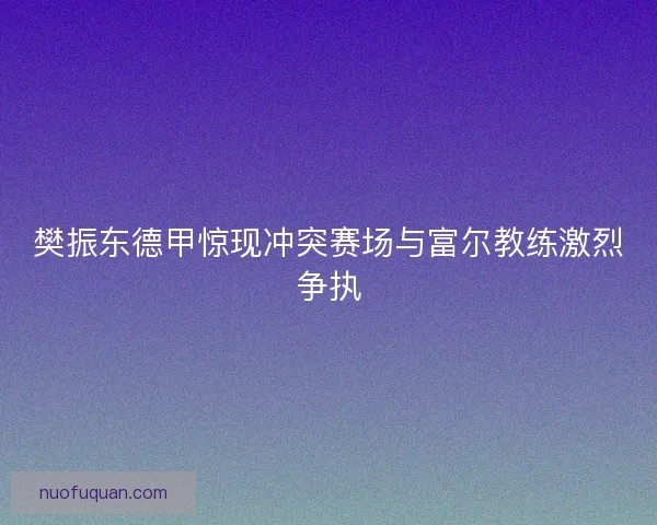 樊振东德甲惊现冲突赛场与富尔教练激烈争执
